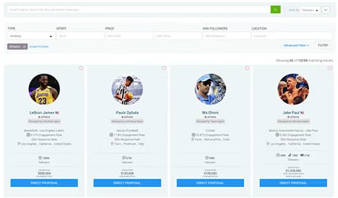 OpenSponsorship Search Screen